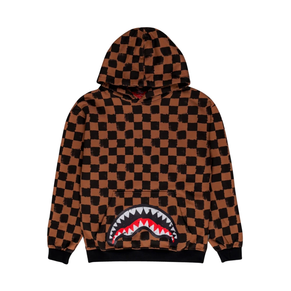 Sprayground Bruine Vanquish Hoodie voor Vrouwen Brown Heren