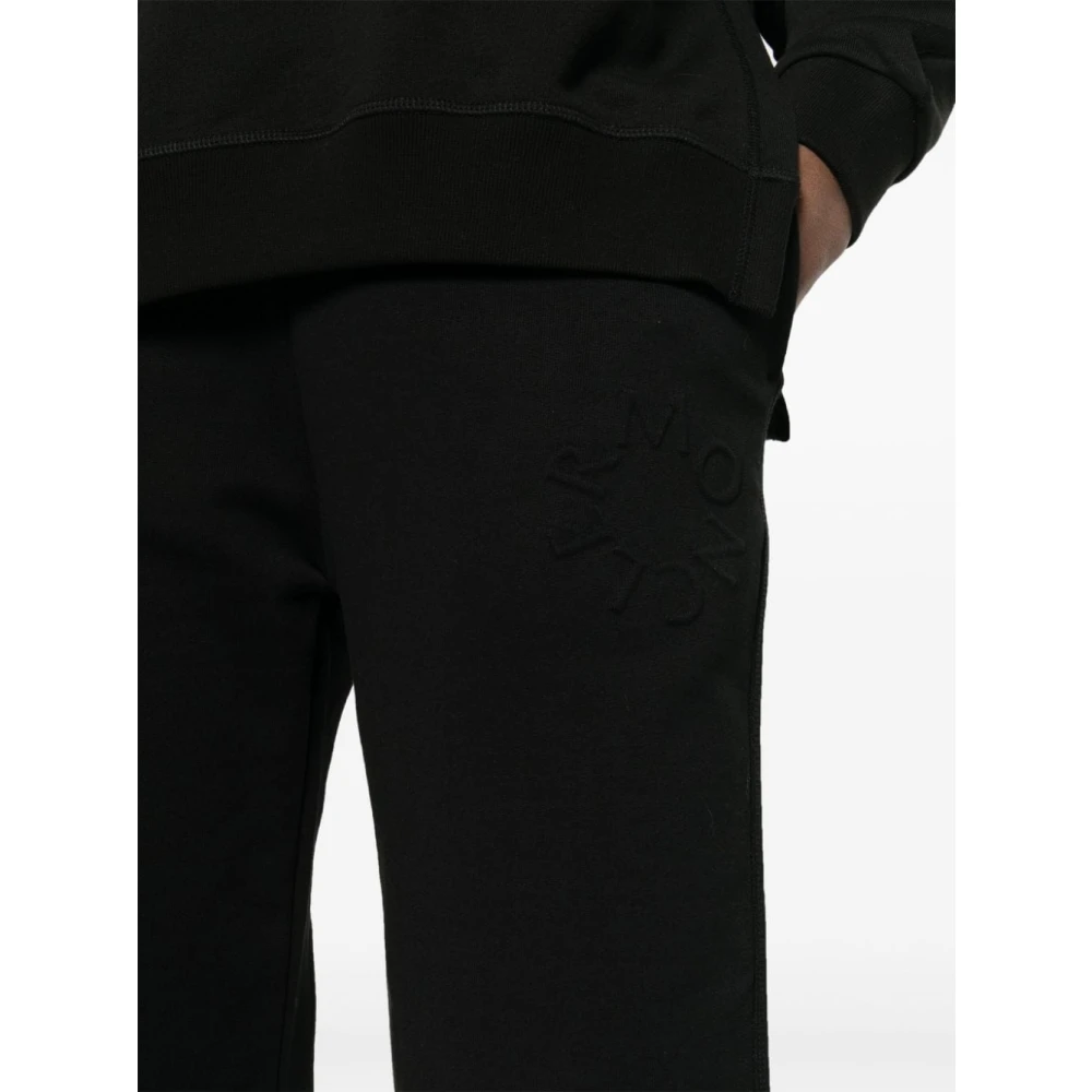 Moncler Zwarte Logo Katoenen Sweatpants Black Dames