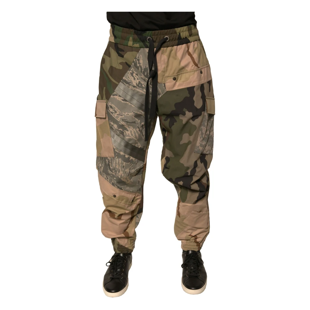 Dolce & Gabbana Camouflage Print Jogger Sweatpants met Trekkoordsluiting Multicolor Heren
