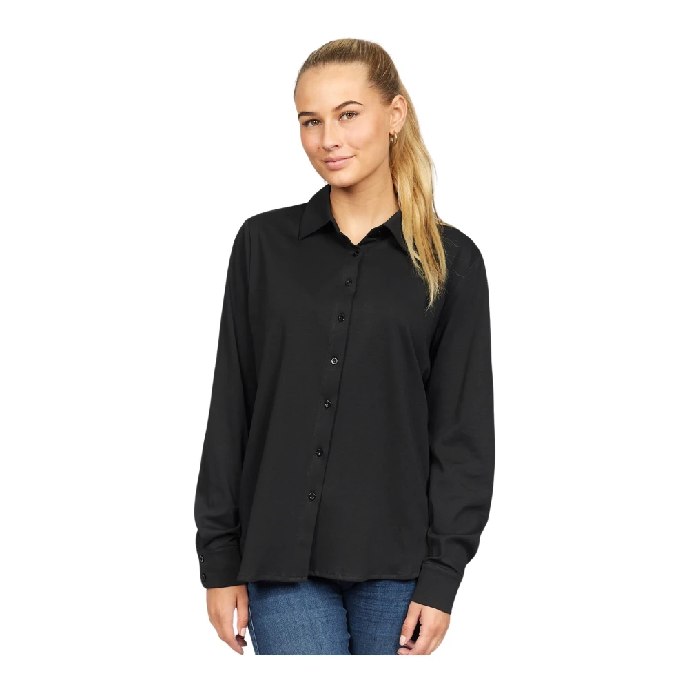 2-Biz Overhemd met lange mouwen gestreept Black Dames