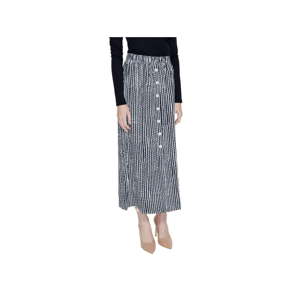 Only Stijlvolle Button Front Midi Rok Black Dames