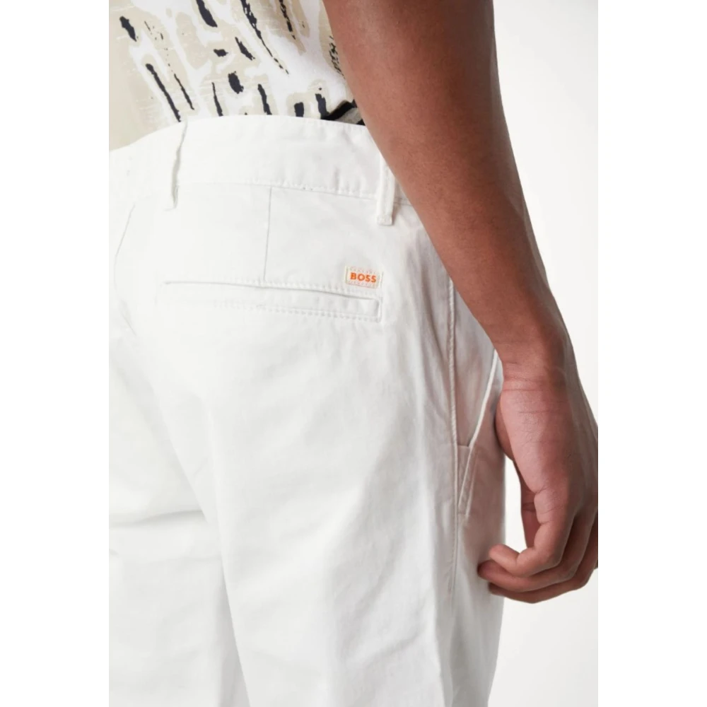 Hugo Boss Slim Chino Broek voor Mannen White Heren