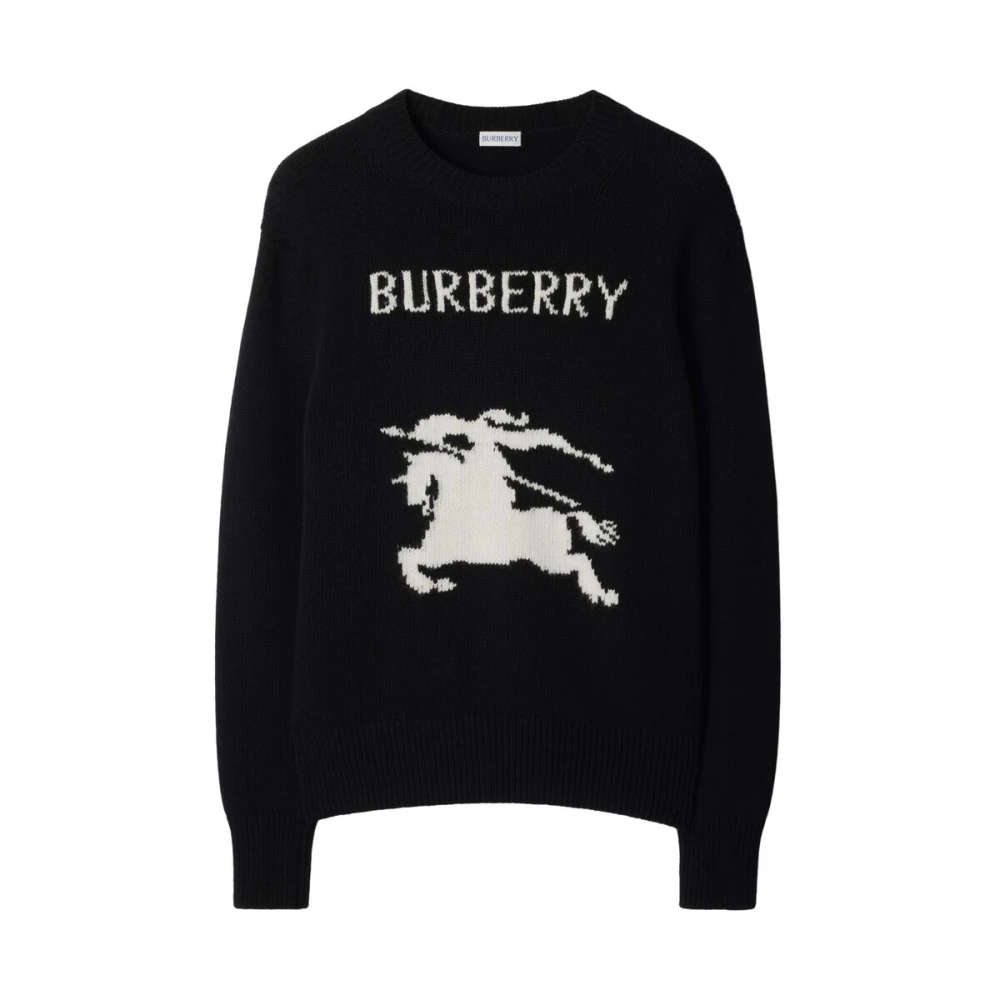 Burberry Zwarte Wol-Kasjmier Gebreide Trui Black Heren