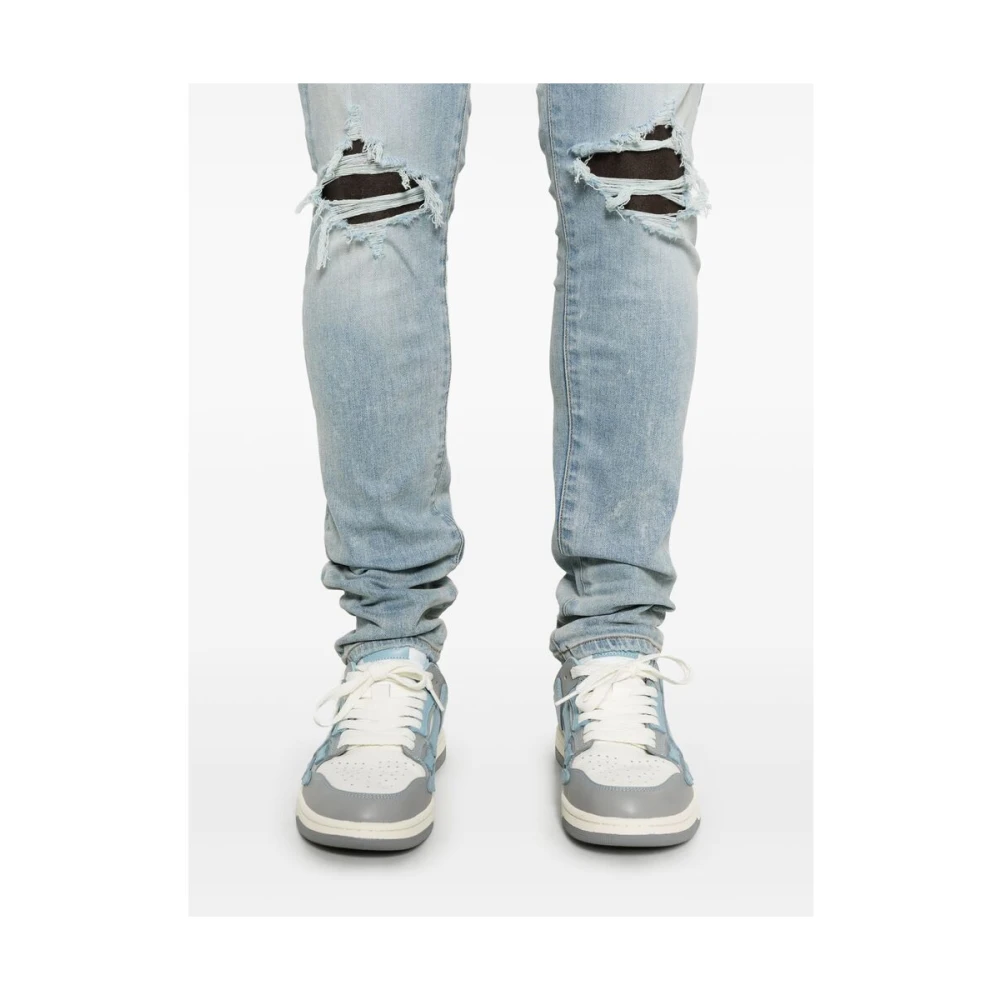 Amiri Lichtblauwe Gescheurde Jeans Klassieke Stijl Blue Heren
