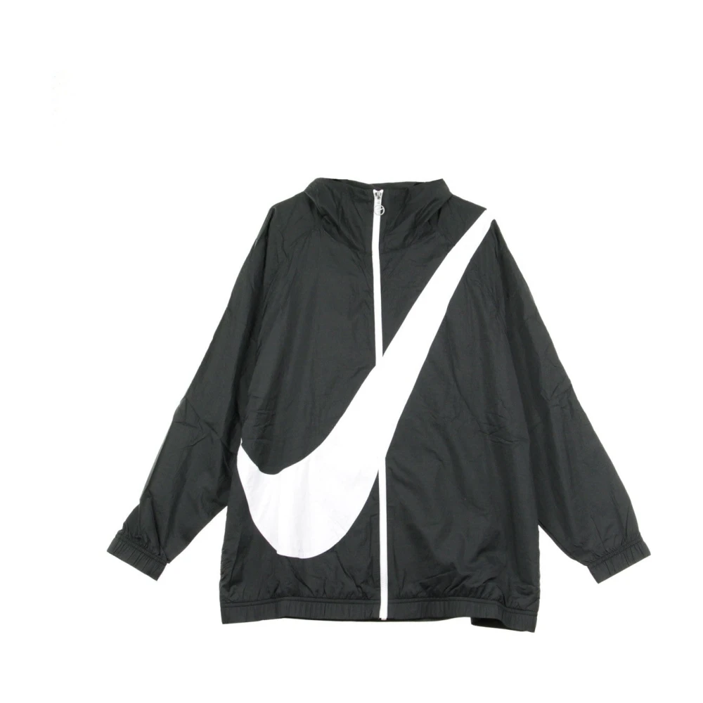 Svart Windbreaker Jakke med Swoosh