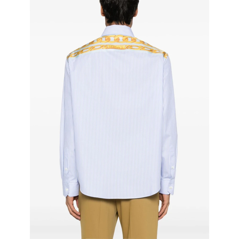 Versace Lichtblauw Overhemd Luxe Stijl Blue Heren