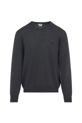 Tröja med rund hals och broderad logotyp