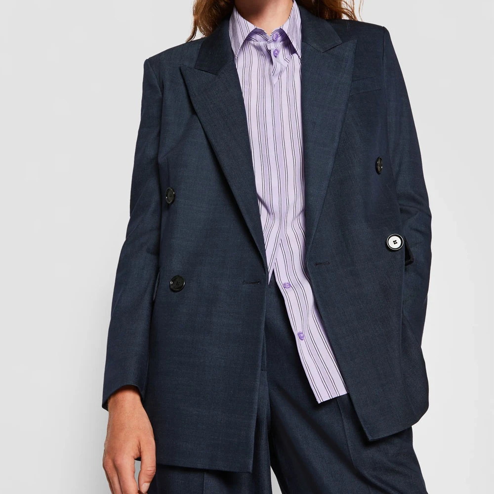 Hugo Boss Op Maat Gemaakte Denim Blazer Blue Dames