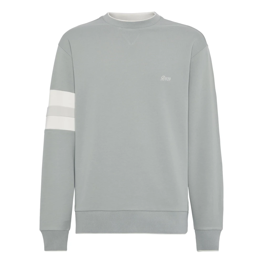Boggi Milano Crew Neck Sweatshirt Van Biologisch Katoenmengsel Green Heren