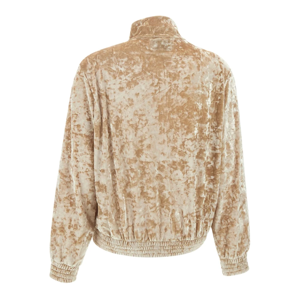 MC2 Saint Barth Chenille Sweatshirt 'Miriam' Ivoor Volledige Rits Beige Dames