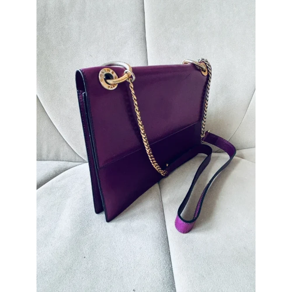 Celine Vintage Pre-owned Leather celine-bags Purple Dames
