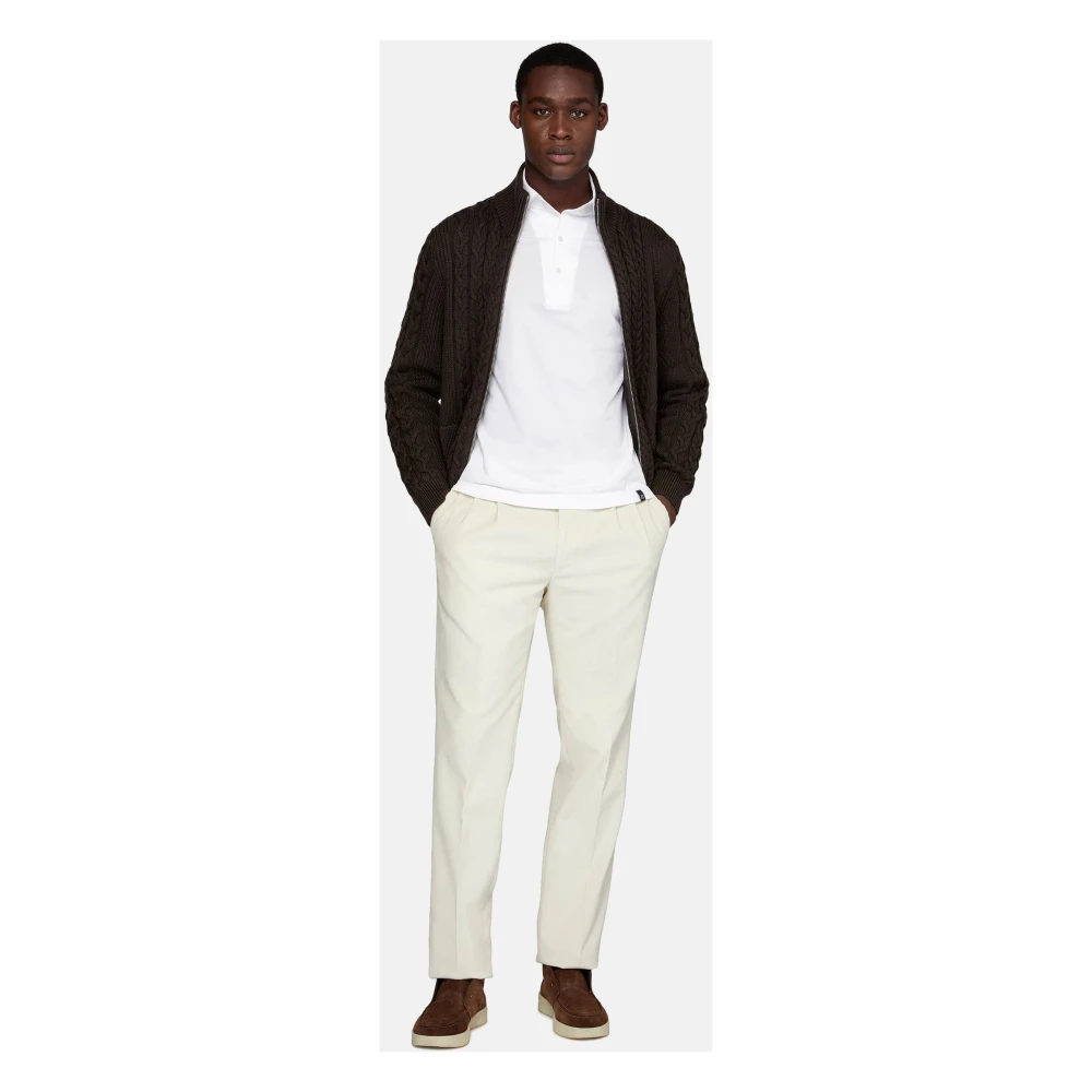 Boggi Milano Katoenen Fluwelen Broek Beige Heren
