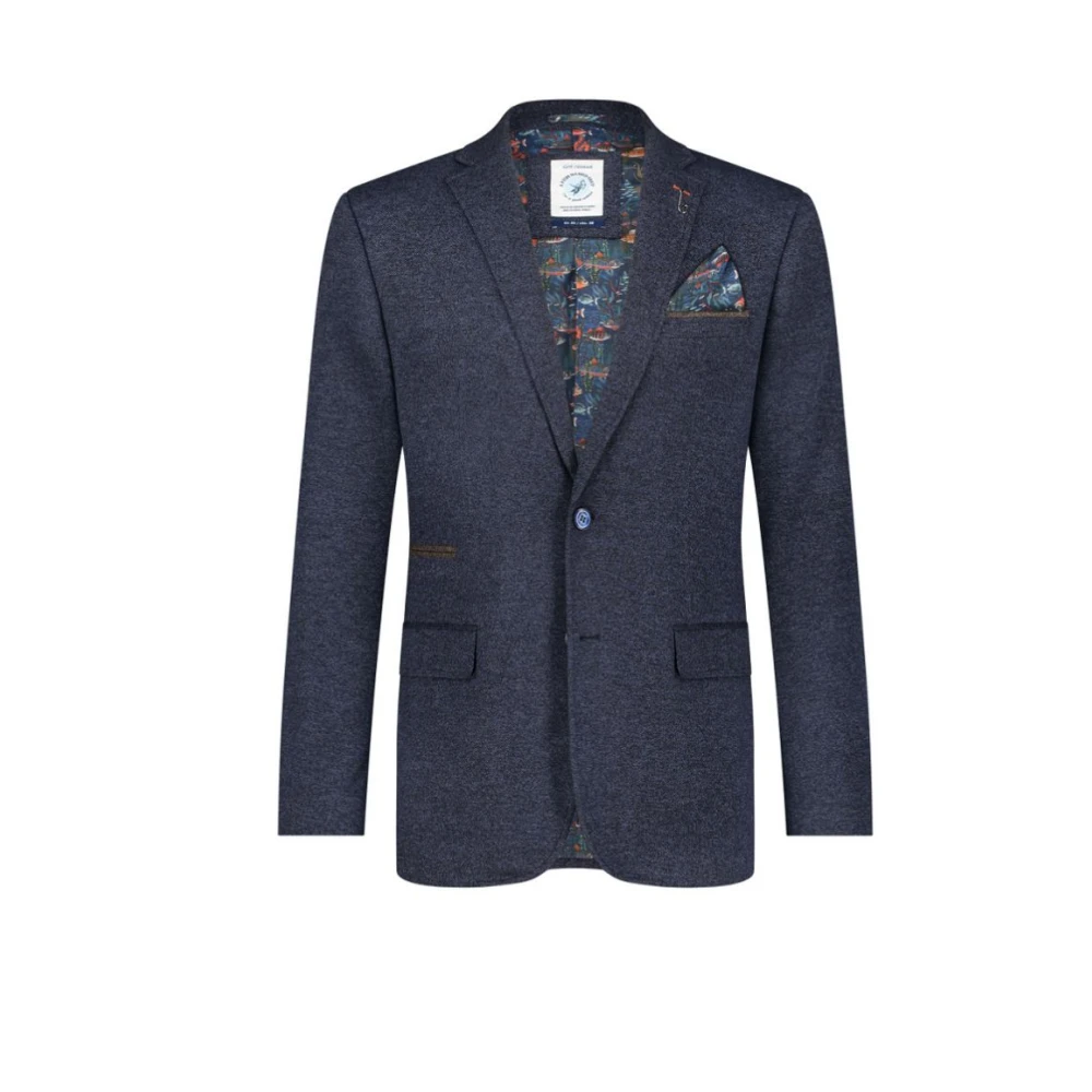 a fish named fred Blauwe Piqué Jas met Stijl Blue Heren