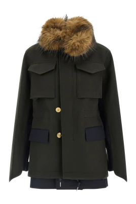 Layered Hybrid Melton Jacket