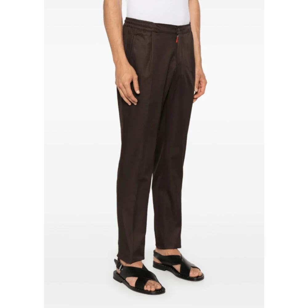 Kiton Cederbruine Tapered Broek Brown Heren