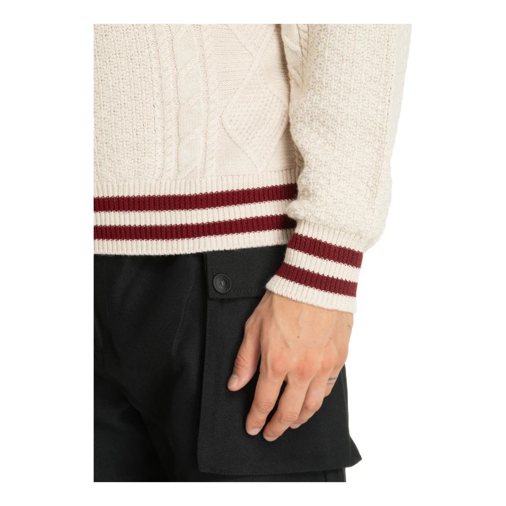Gcds Multikleur Logo Sweater Beige Heren