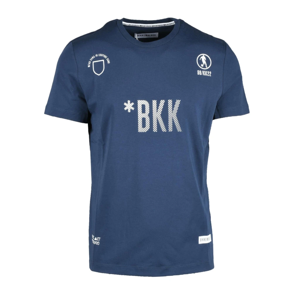 Bikkembergs Katoen Spandex T-shirt Blue Heren