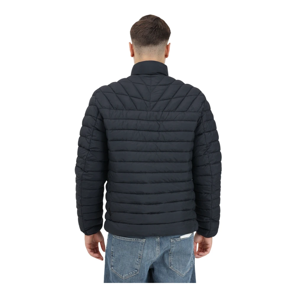 Napapijri Zwarte Gewatteerde Jas met Capuchon Lapaz Black Heren