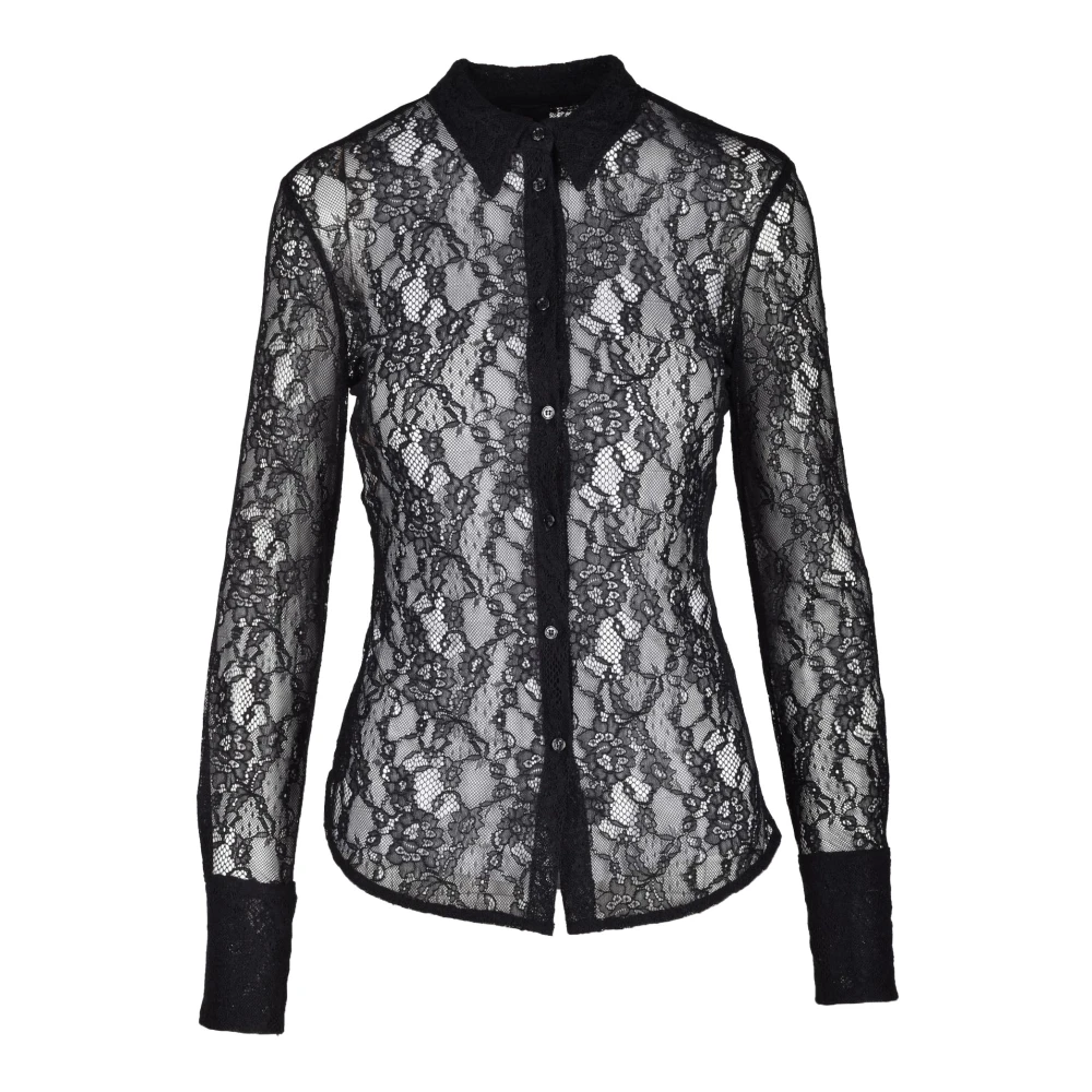 Pinko Elegante Shirt in Stretchstof Black Dames