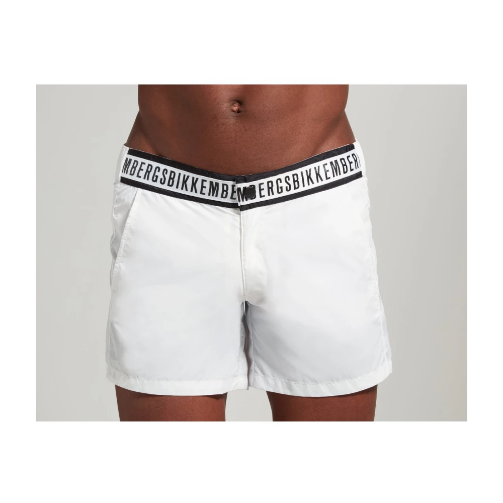 Bikkembergs Logo Zwemshorts Wit White Heren