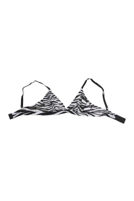 Zebra Print Sheer Mesh Bralette