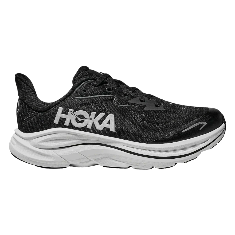 Hoka One One Boys Black Kids Sneakers, 38 Eu, Clifton 10 Trainers