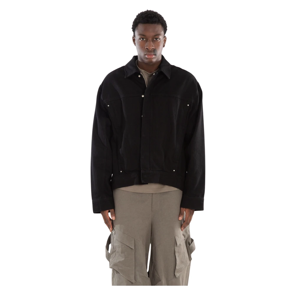 Heliot Emil Denim Hooded Jacket in Blk01 Black Heren