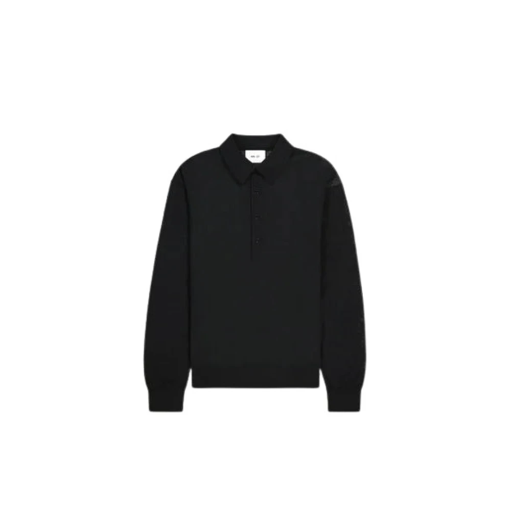 Nn07 Minimalistische Polo van Wolmix in Zwart Black Heren