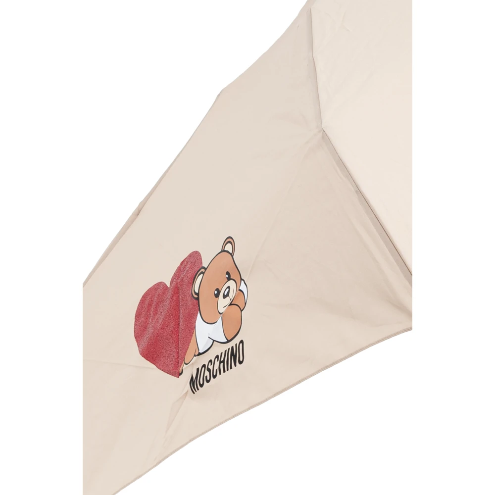 Moschino Paraplu met logo Beige Unisex