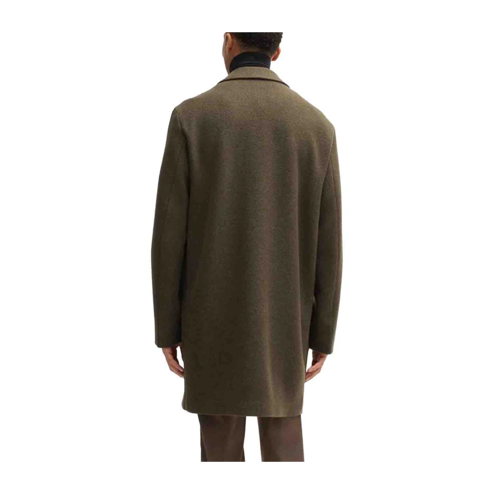 Hugo Boss Groene wollen jas Stijlvol en warm Green Heren