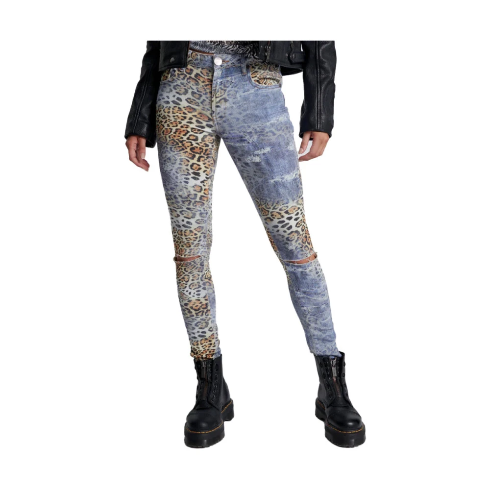 One Teaspoon Leopard Print Skinny Jeans Collectie Multicolor Dames