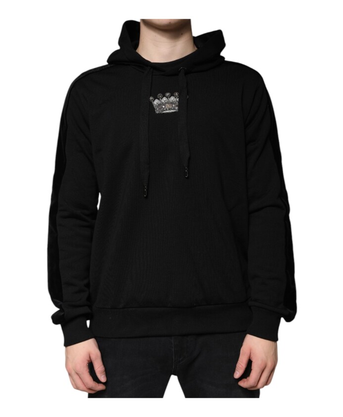 sweat-a-capuche-noir-avec-couronne-brodee