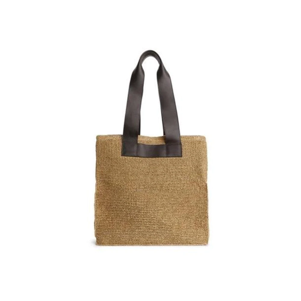 Beige Manzini Montecristo Large Straw Bag Vesker