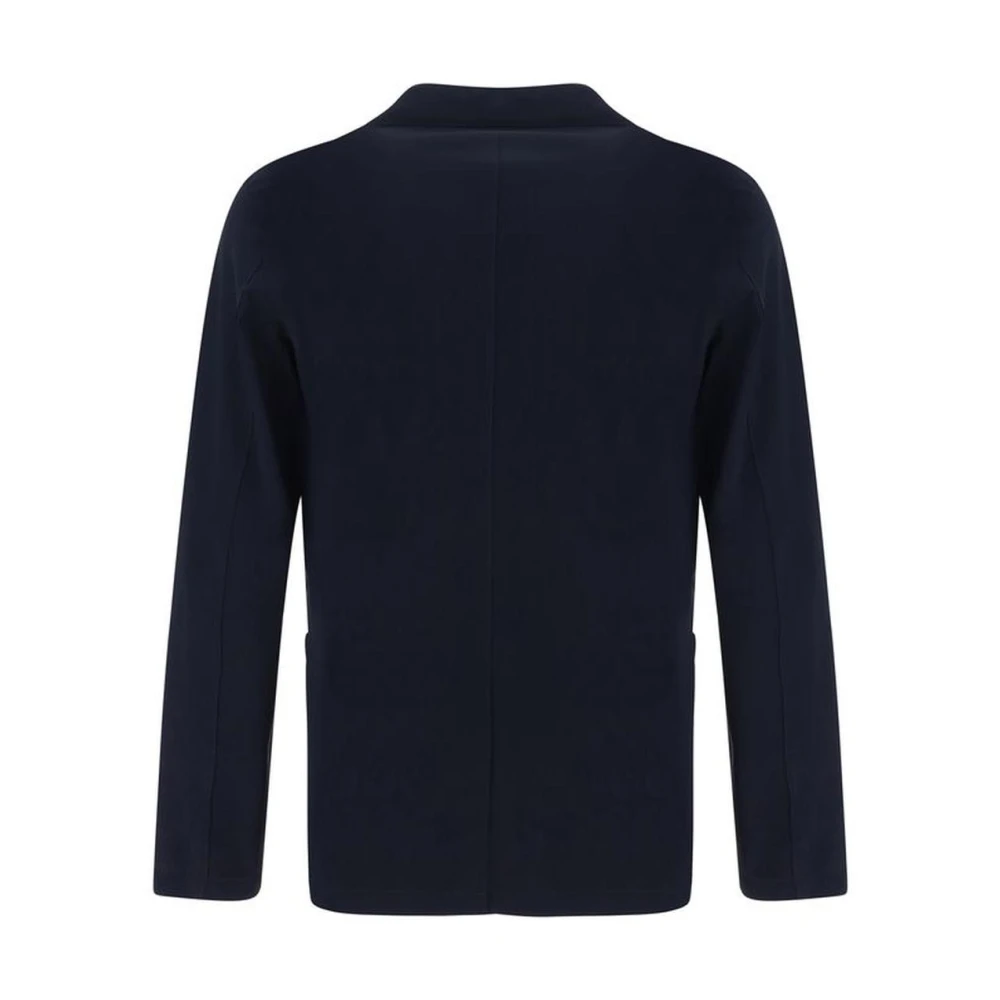 Herno Double-Breasted Classic Lapel Blazer Jacket Blue Heren