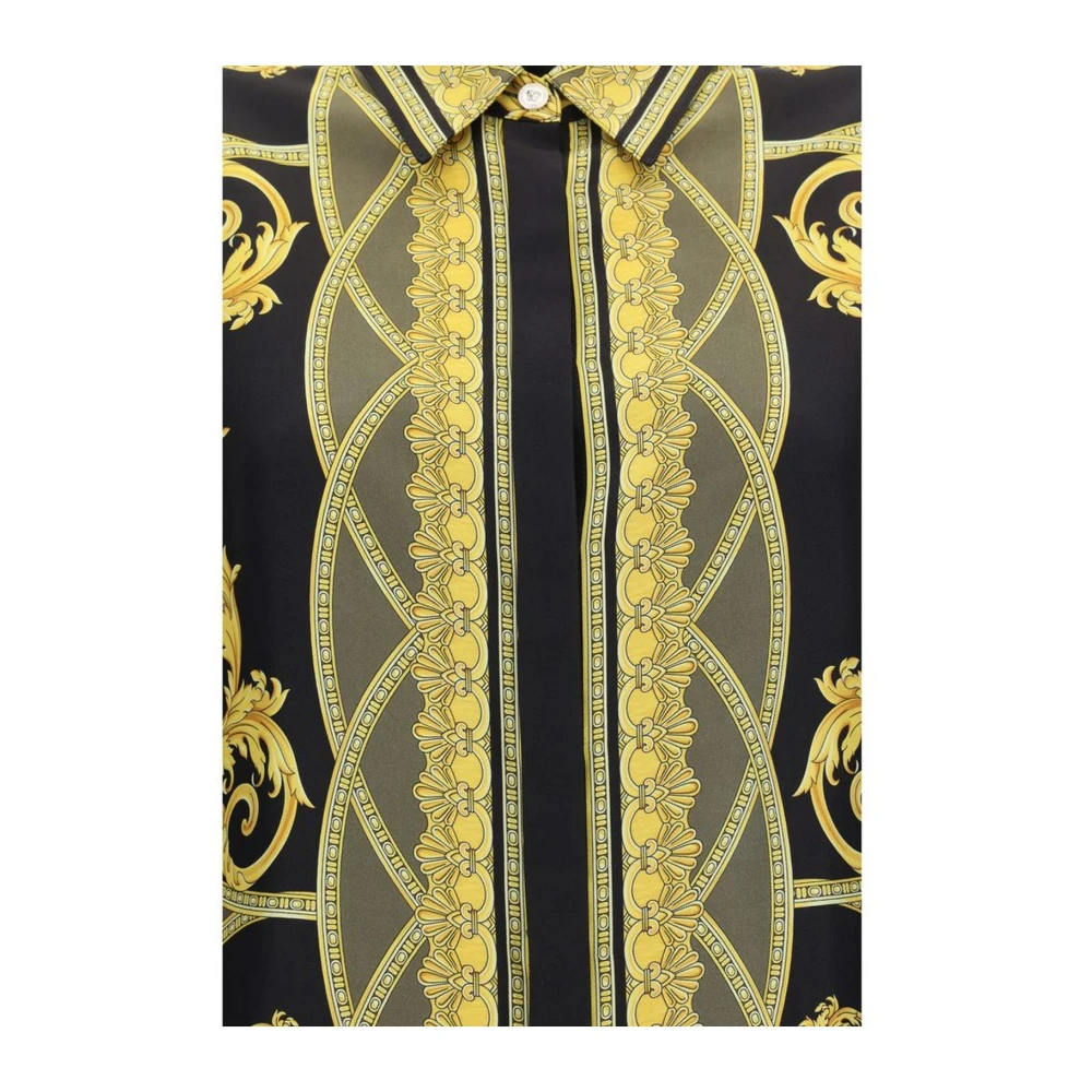 Versace Barok Print Zijden Formeel Overhemd Multicolor Dames