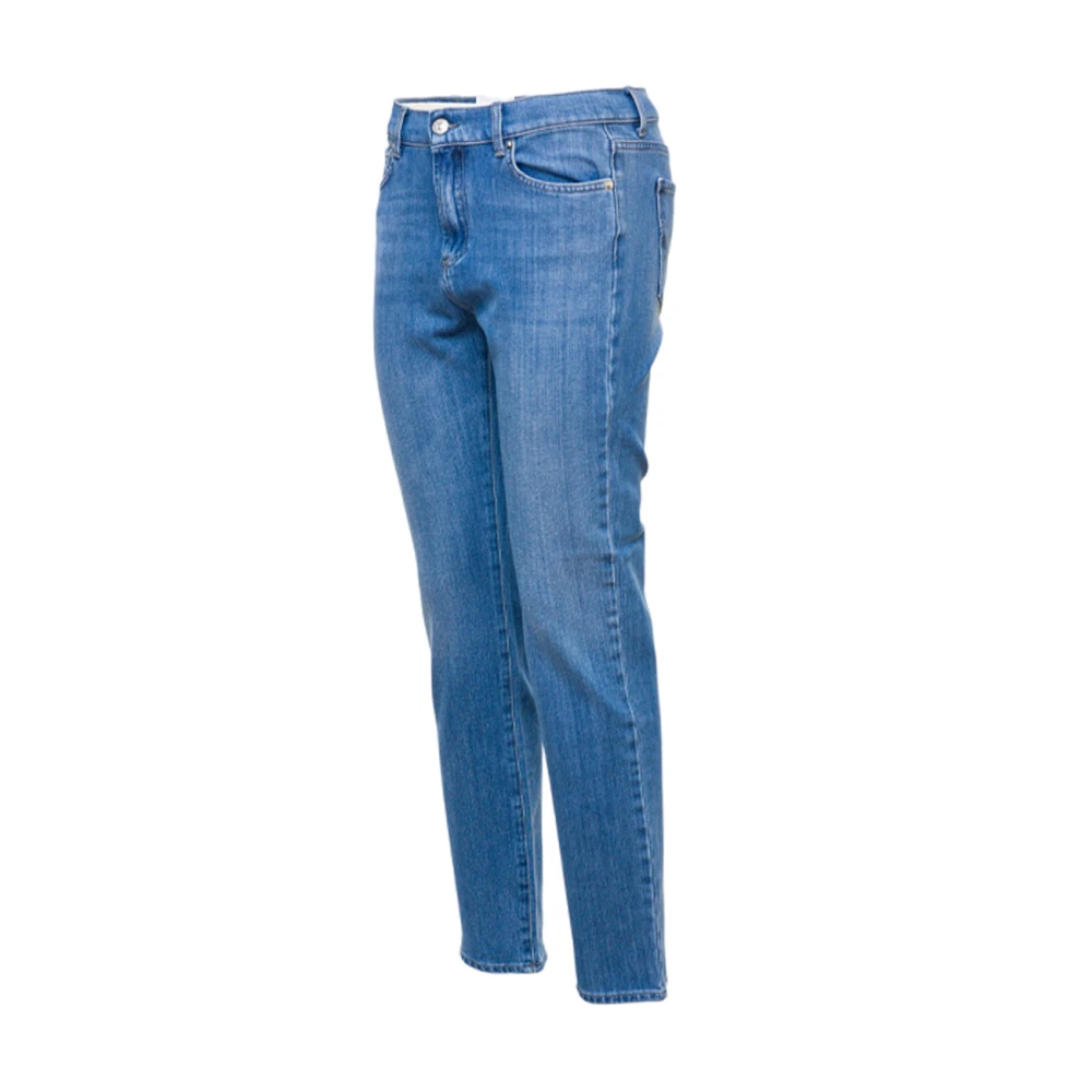 Roy Roger's Hoge taille donkere wassing slim fit jeans Blue Heren