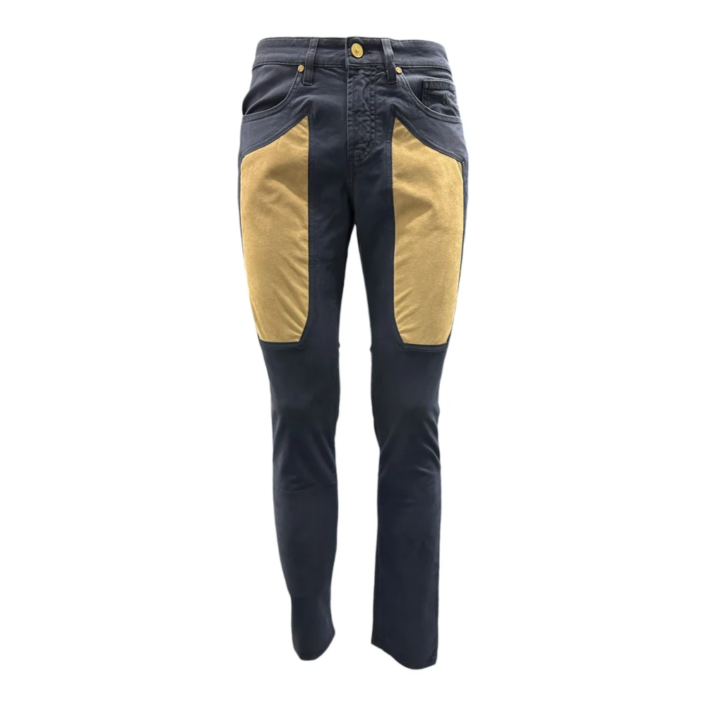 Jeckerson Slim Fit Blauwe Jeans met Alcantara Patches Blue Heren