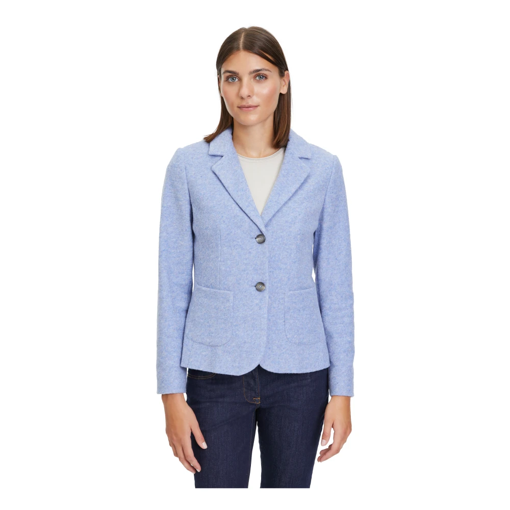 Betty Barclay Getailleerde wollen blazer met zakken Blue Dames