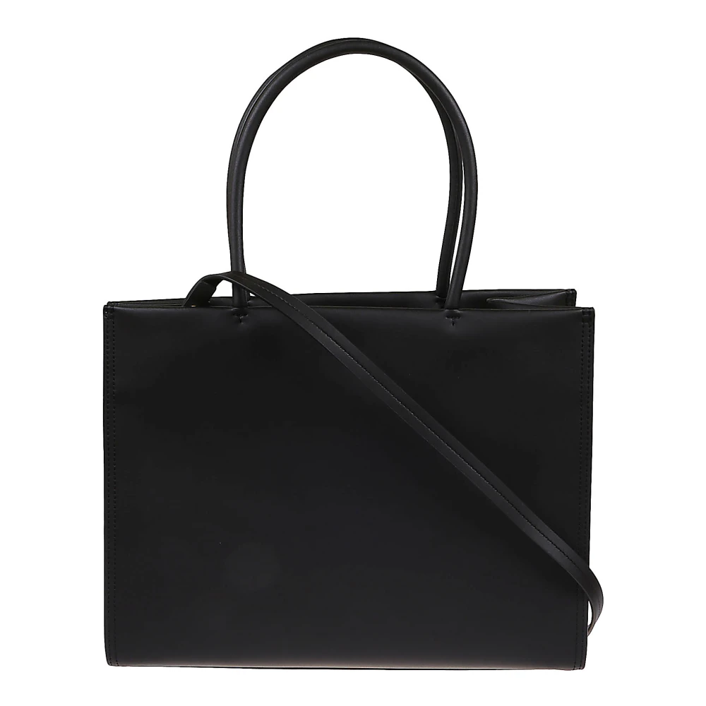 TORY BURCH Gevlochten leren winkeltas met T-logo Black Dames