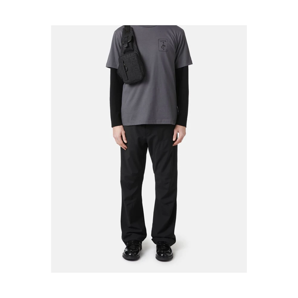 Iceberg T-shirt met korte mouwen met prints en borduursels Gray Heren