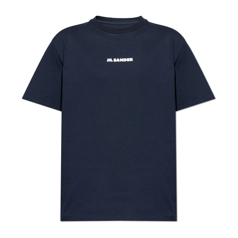 Jil Sander Men's Blue Logo T-Shirt - T-Shirts - M - Tops