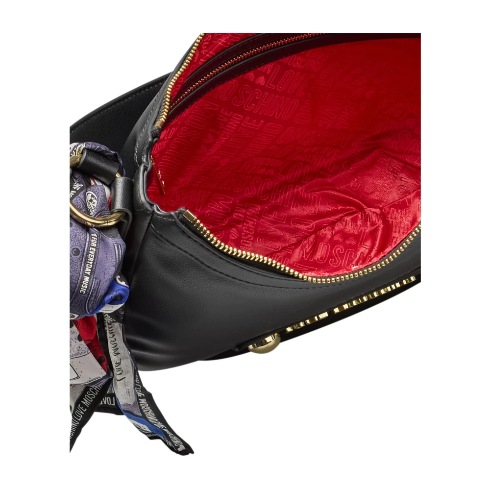 Love Moschino Handtas met Multicolor Decoratieve Sjaal Black Dames