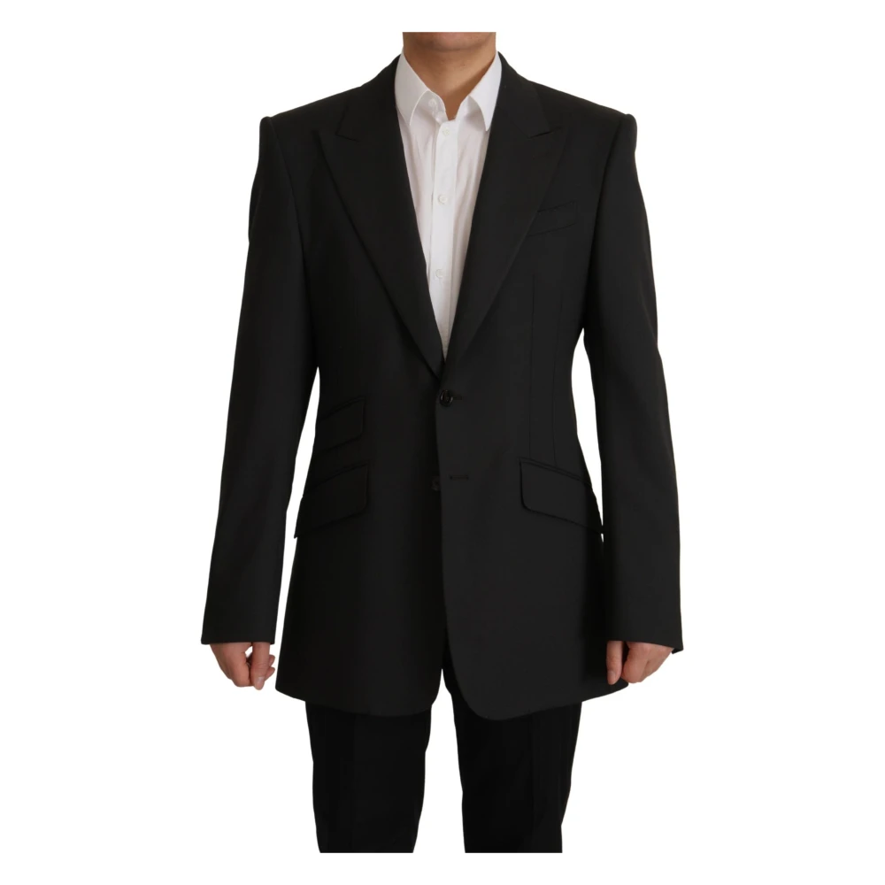 Dolce & Gabbana Men's Black Elegant Slim Wool Blazer Jacket - Blazers - M - Jackets