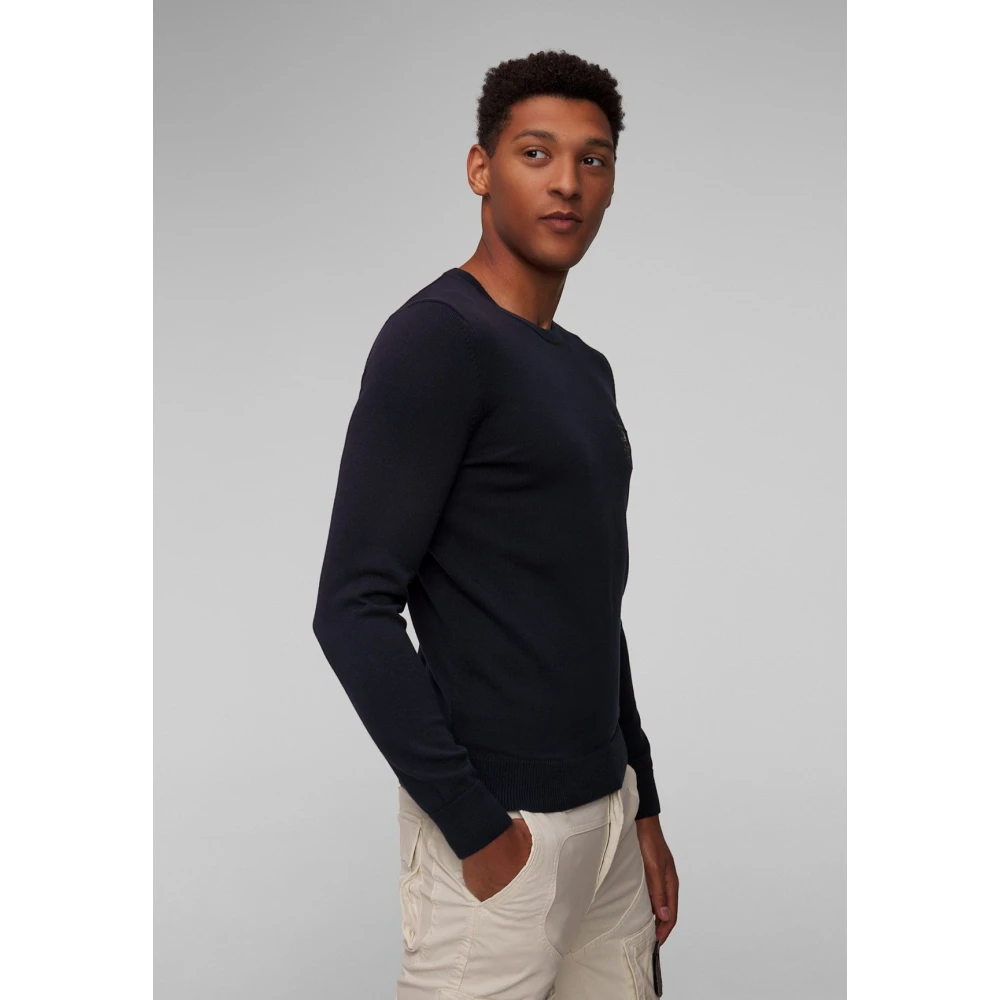 aeronautica militare Donkerblauwe Crewneck Sweater Blue Heren