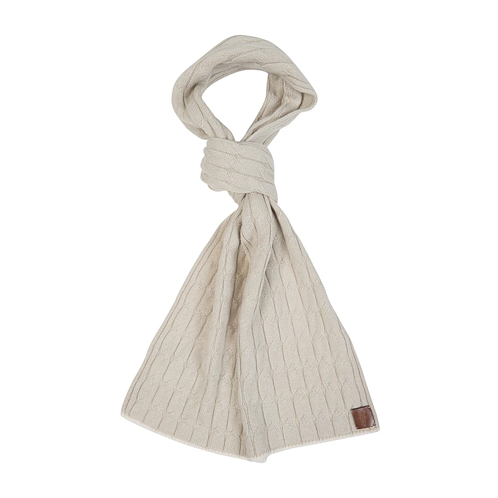 Eleventy Men's Beige Winter Scarves, One Size, Braided Cashmere Winter Scarf