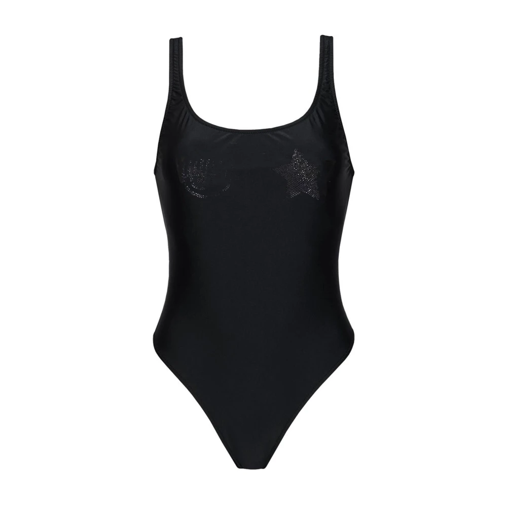 Chiara Ferragni Collection Zwarte zwemkleding met open rug Black Dames