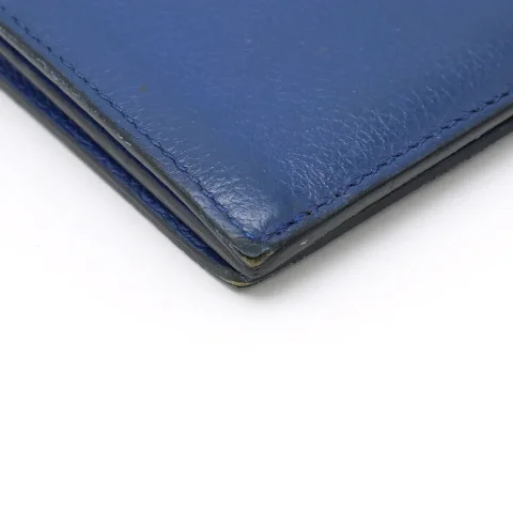 Hermès Vintage Pre-owned Leather wallets Blue Dames