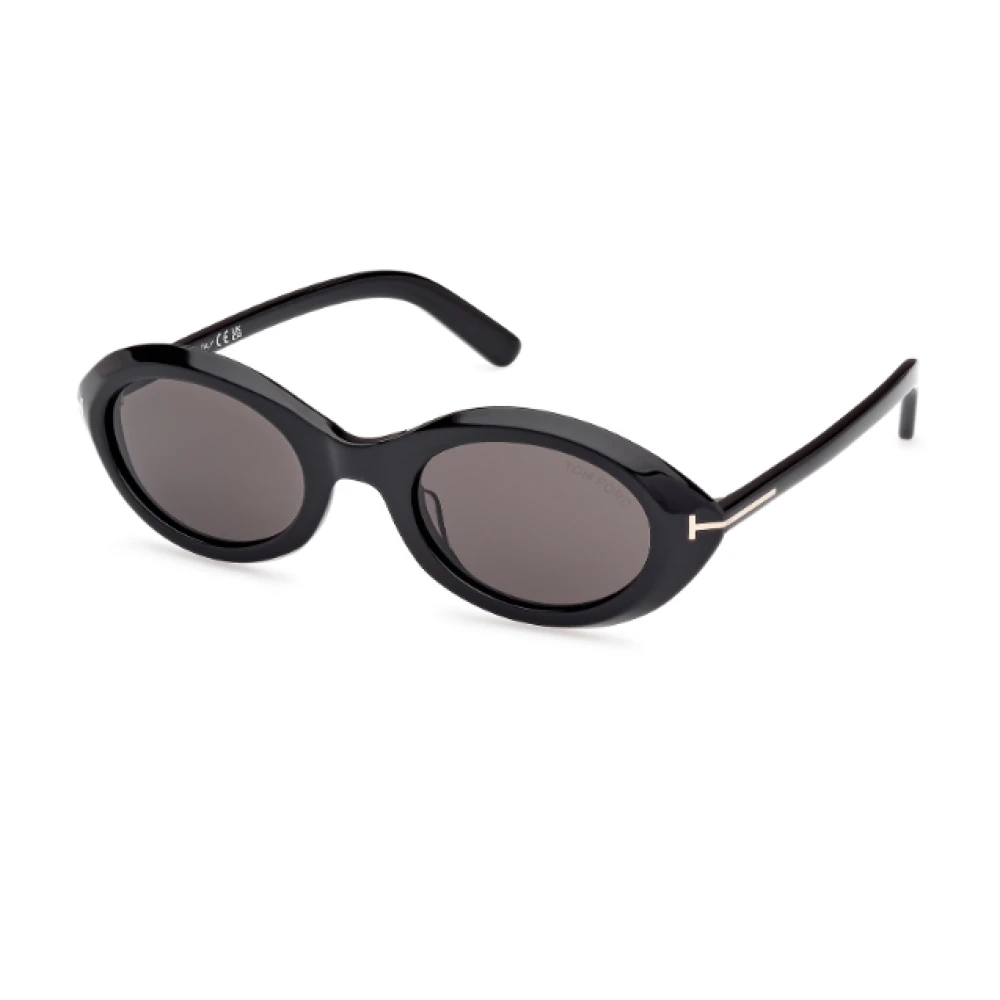 Tom Ford Donna Nero Ft1186 Carmen 01A Occhiali Da Sole Acetato Fumo Rotonda Normale - Immagine 3