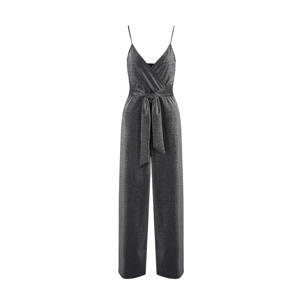 Armani Exchange V-hals Jurk met Riem en Dunne Bandjes Gray Dames