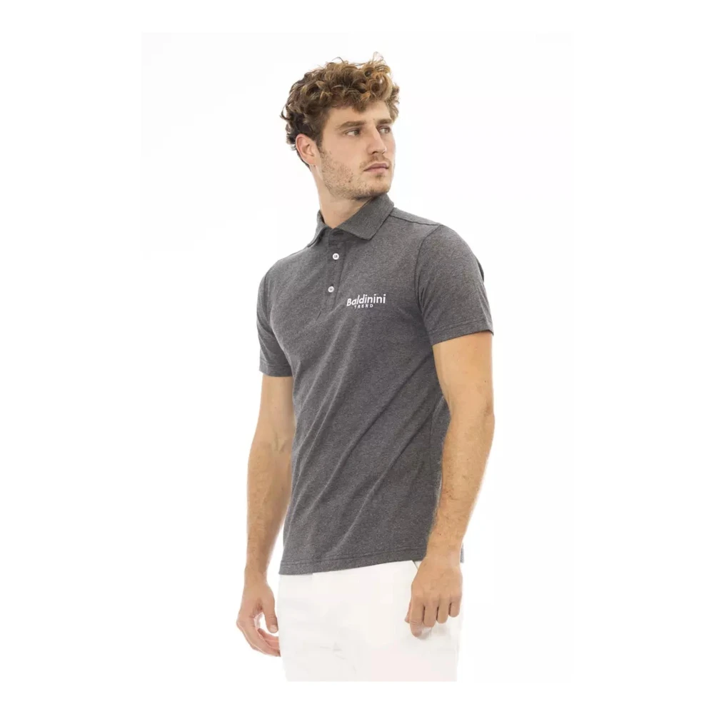Baldinini Polo Shirt met Geborduurd Logo Gray Heren